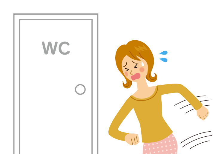 排尿に困っているイメージ１：急にトイレに行きたくなり、がまんできないことがある